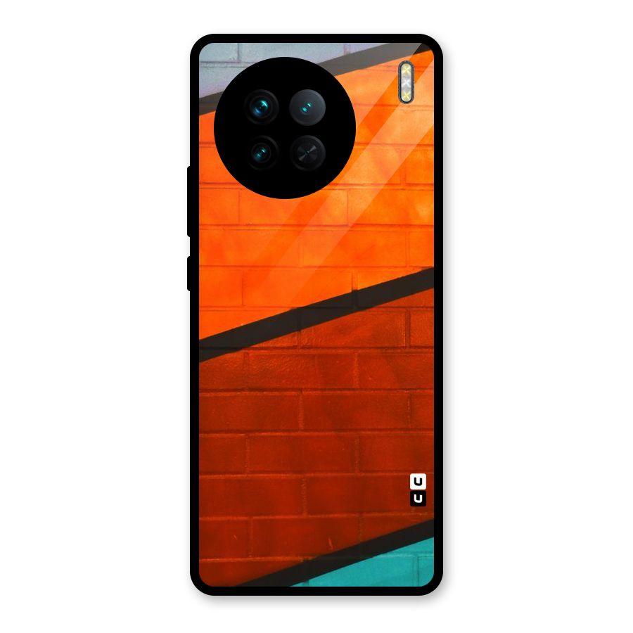 Wall Diagonal Stripes Glass Back Case for Vivo X90