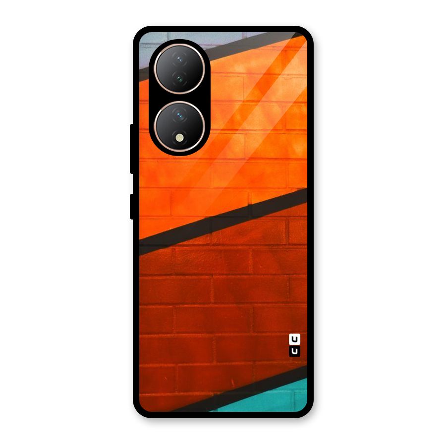 Wall Diagonal Stripes Glass Back Case for Vivo Y100A