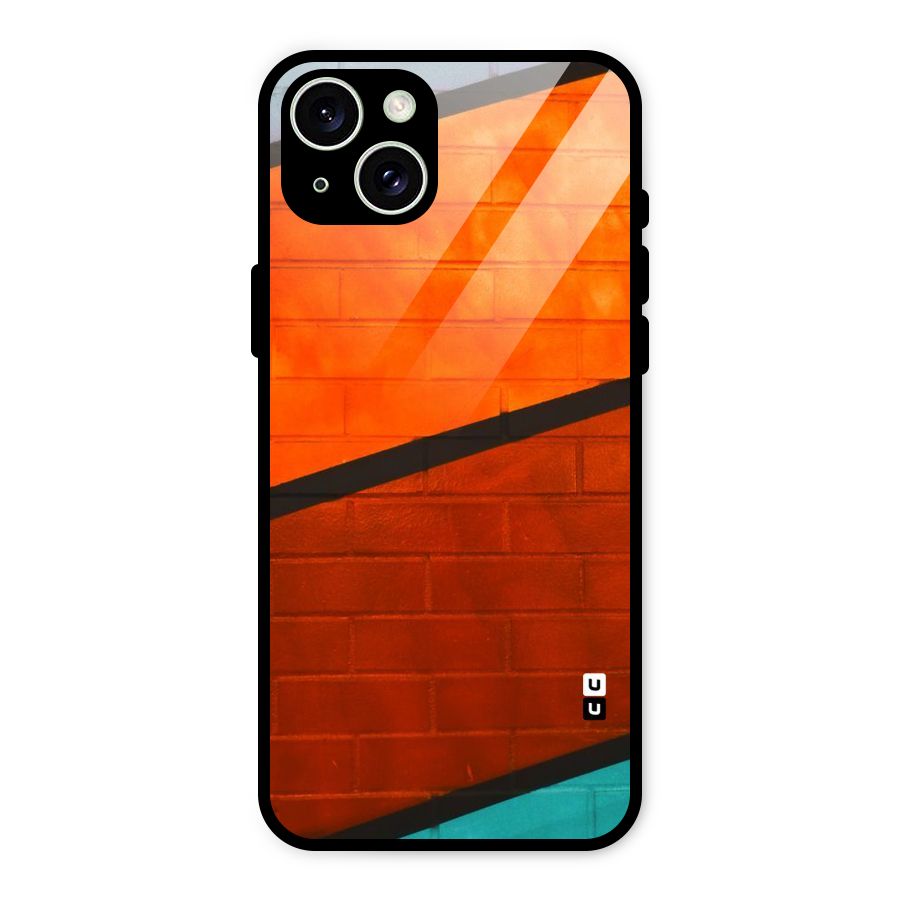 Wall Diagonal Stripes Glass Back Case for iPhone 15 Plus