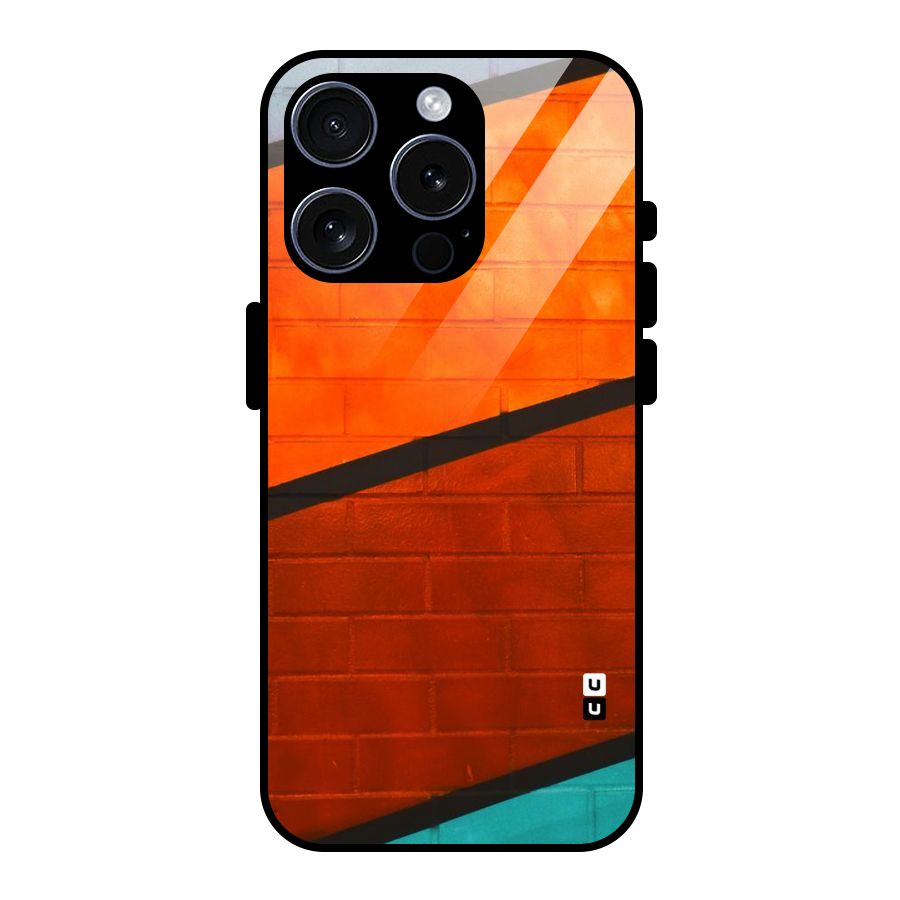 Wall Diagonal Stripes Glass Back Case for iPhone 15 Pro