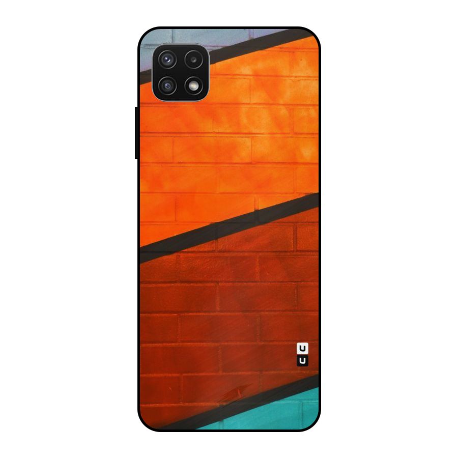 Wall Diagonal Stripes Metal Back Case for Galaxy A22 5G