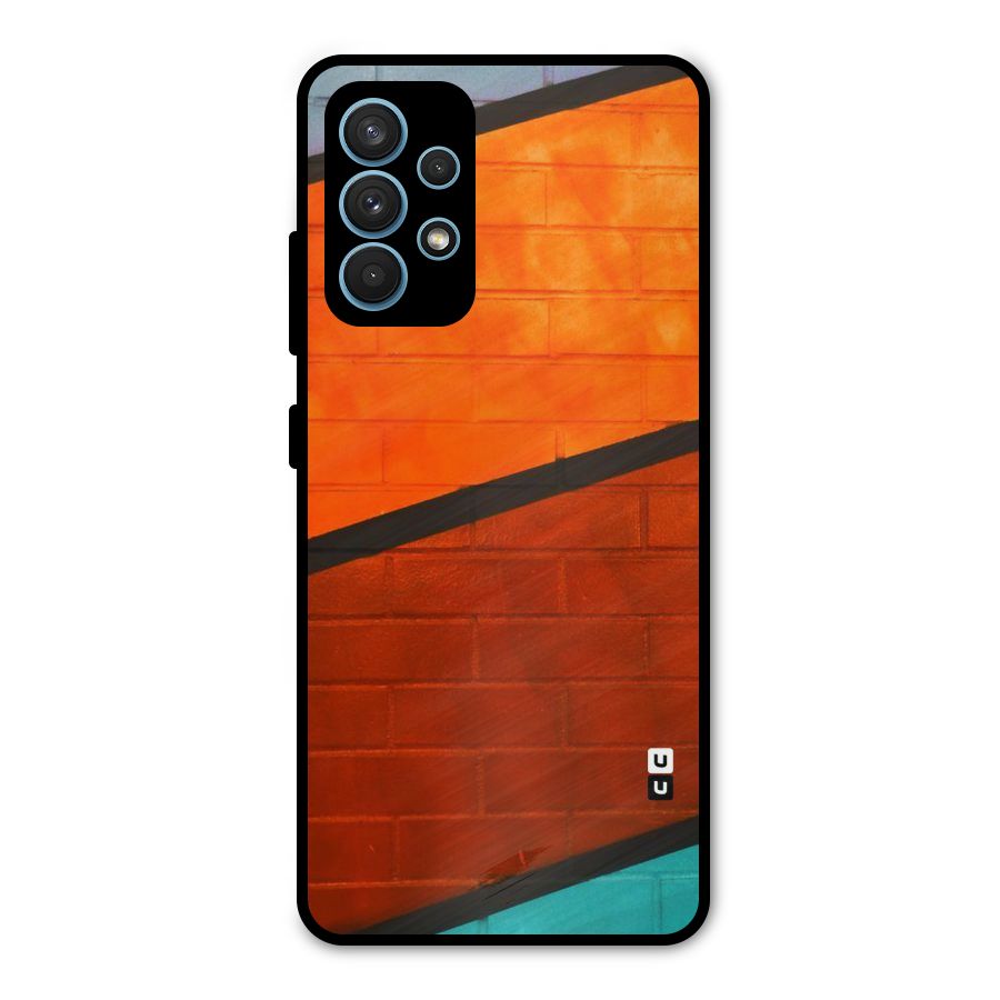 Wall Diagonal Stripes Metal Back Case for Galaxy A32