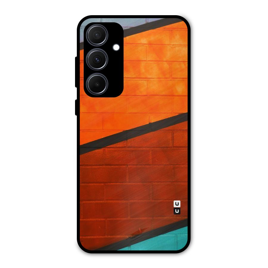Wall Diagonal Stripes Metal Back Case for Galaxy A35