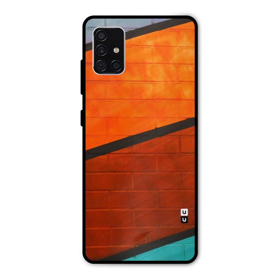 Wall Diagonal Stripes Metal Back Case for Galaxy A51