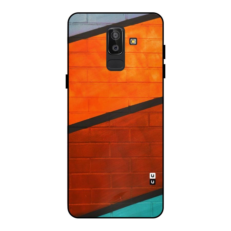 Wall Diagonal Stripes Metal Back Case for Galaxy J8