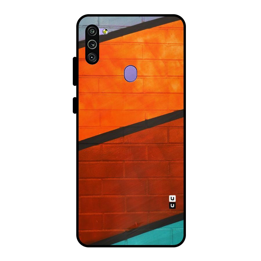 Wall Diagonal Stripes Metal Back Case for Galaxy M11