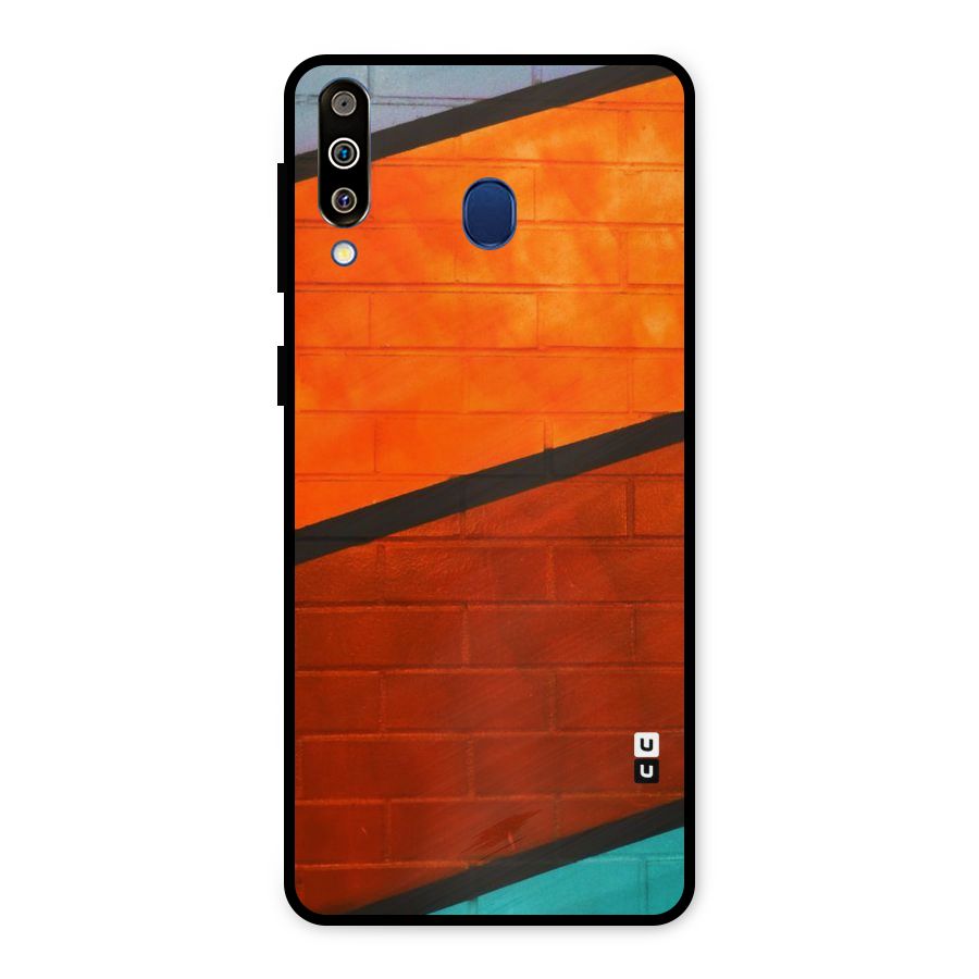 Wall Diagonal Stripes Metal Back Case for Galaxy M30