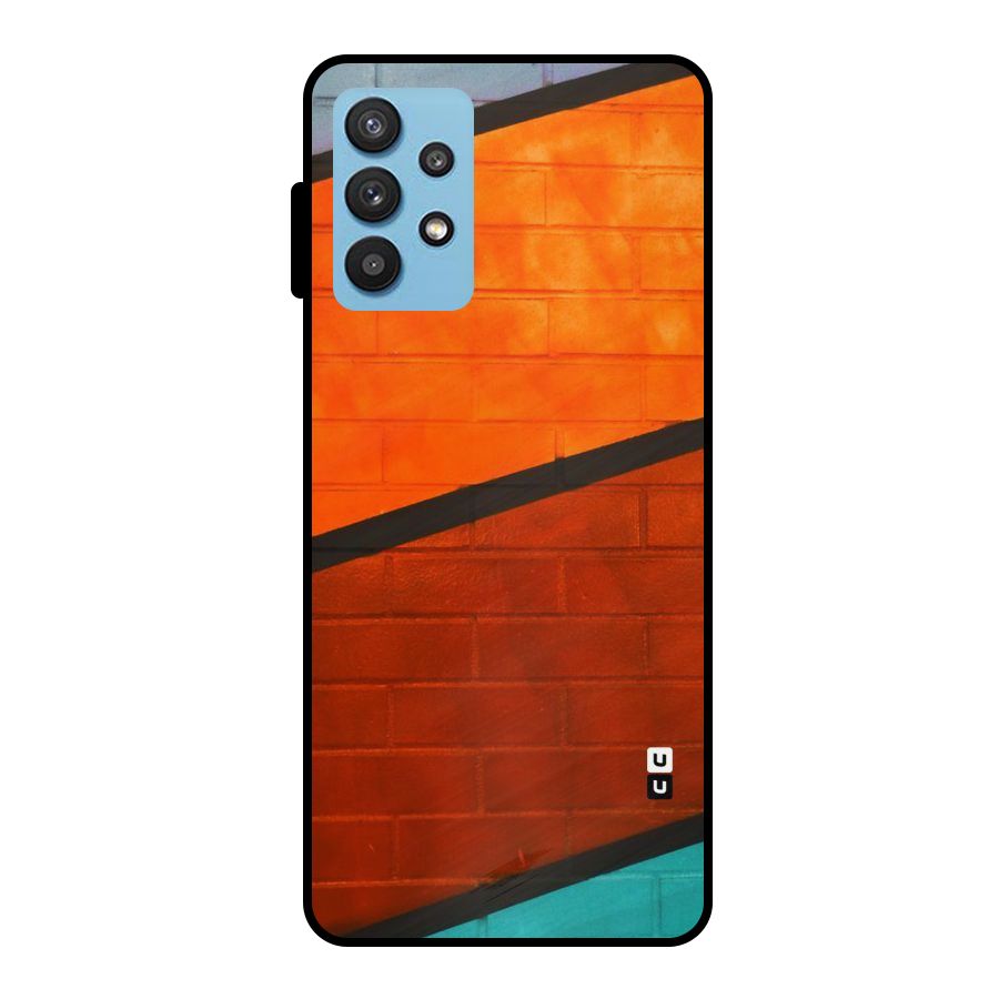 Wall Diagonal Stripes Metal Back Case for Galaxy M32 5G