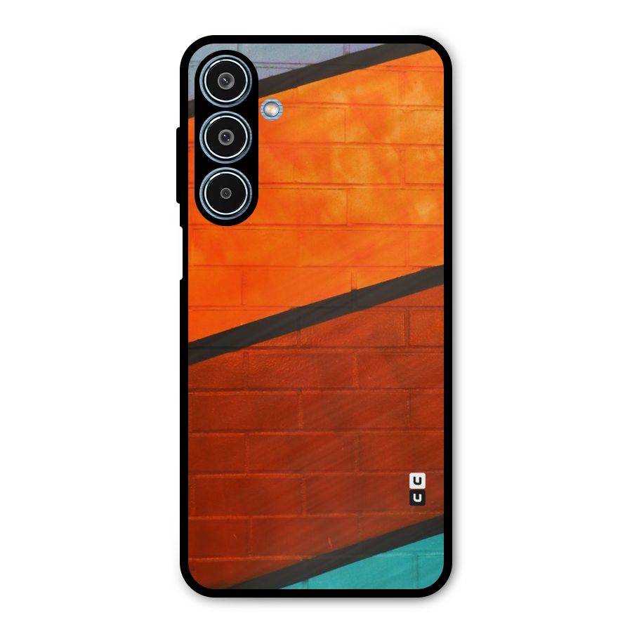 Wall Diagonal Stripes Metal Back Case for Galaxy M35