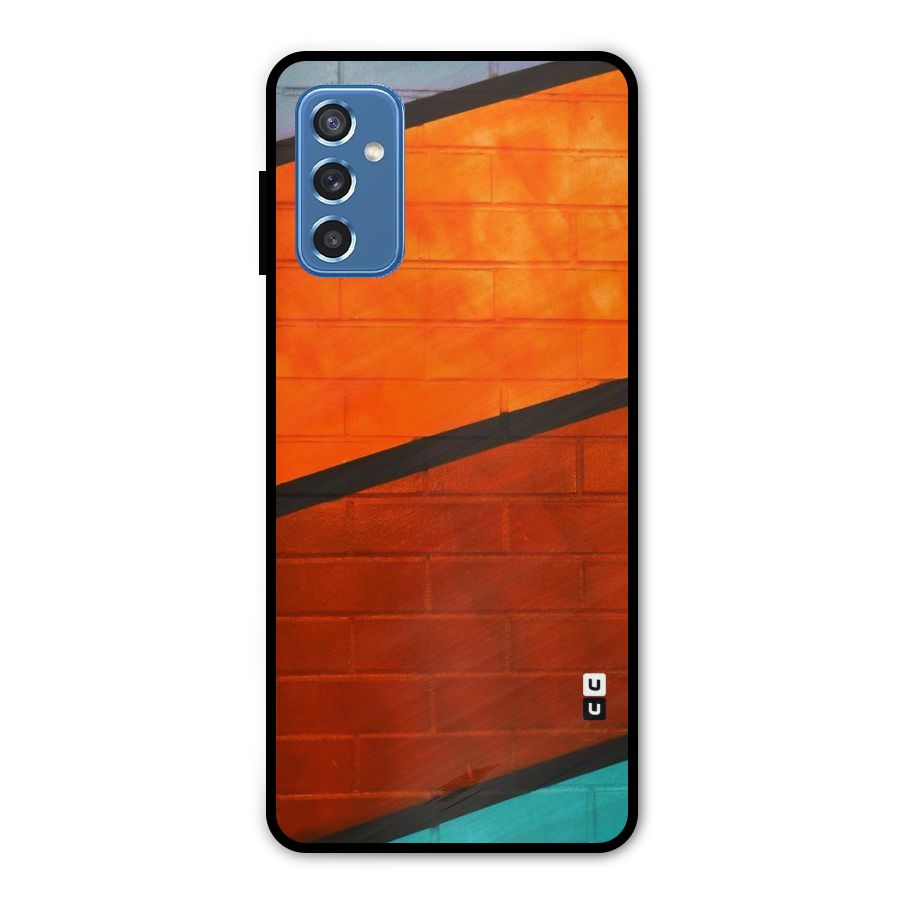 Wall Diagonal Stripes Metal Back Case for Galaxy M52 5G