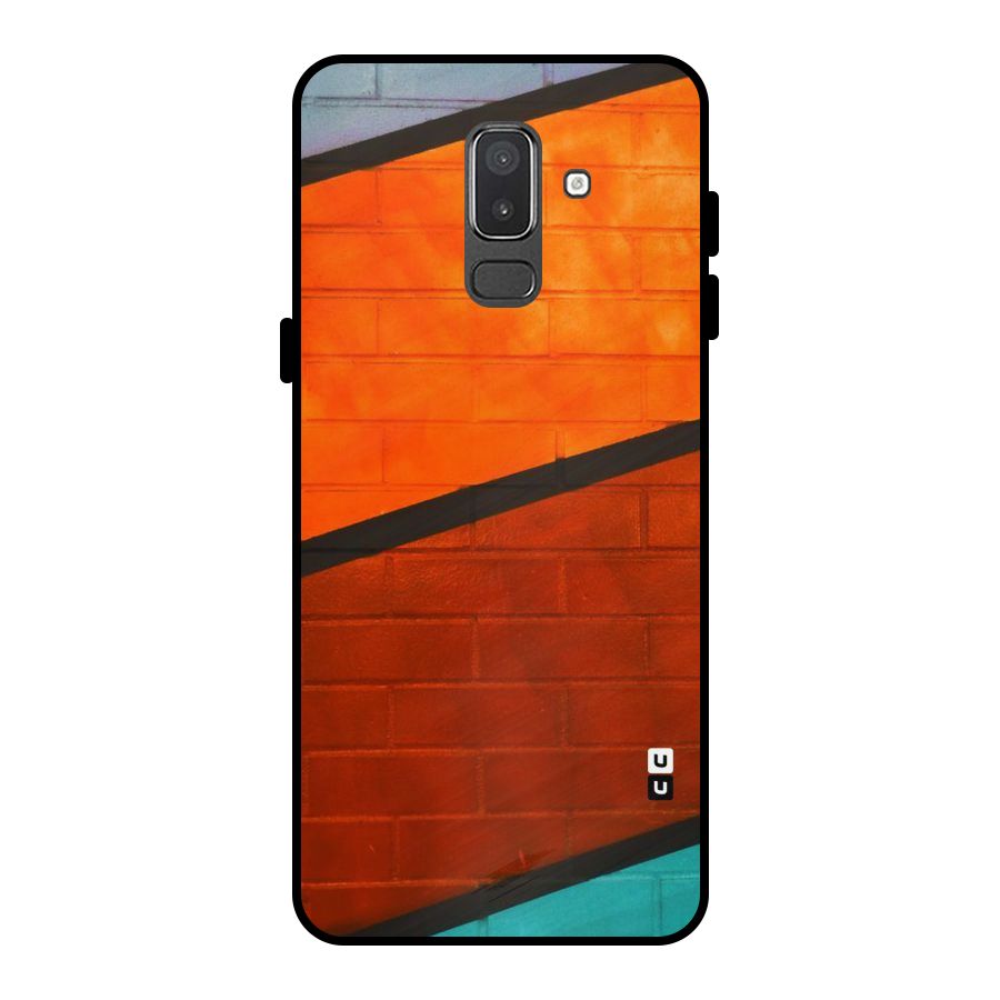 Wall Diagonal Stripes Metal Back Case for Galaxy On8 (2018)