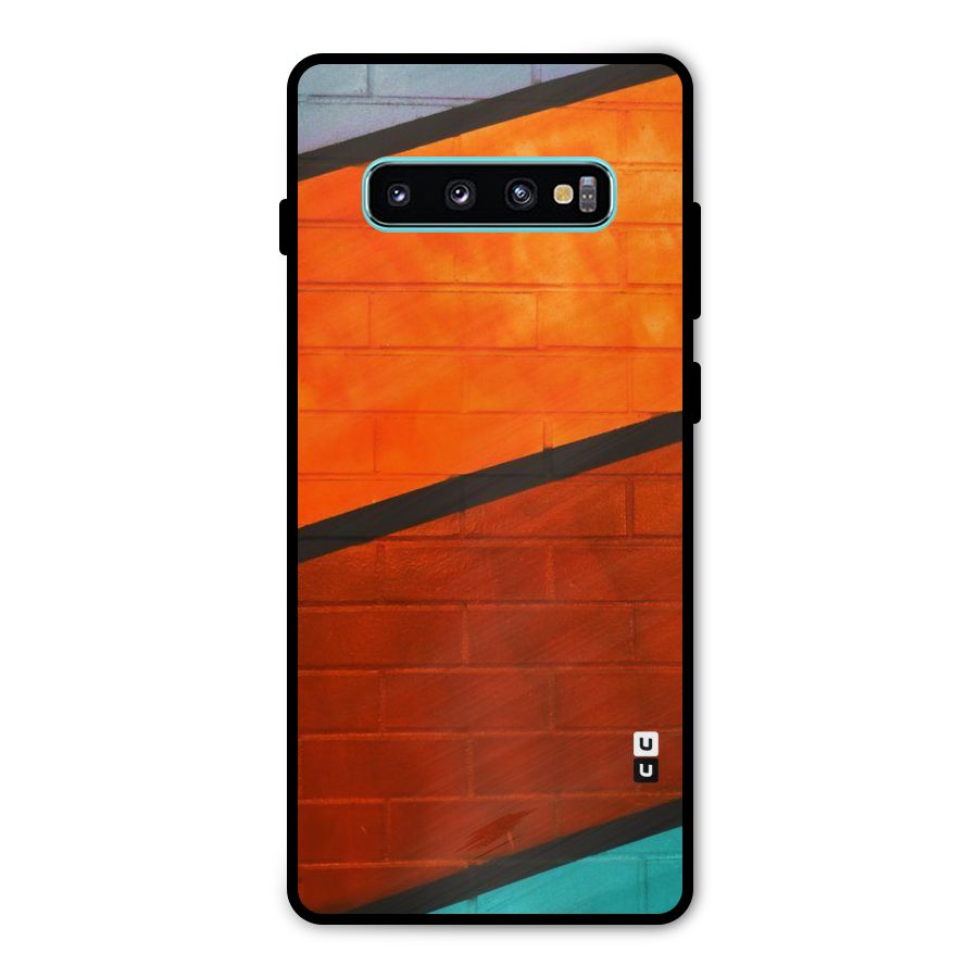 Wall Diagonal Stripes Metal Back Case for Galaxy S10 Plus