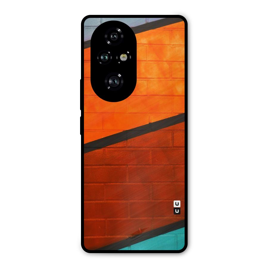 Wall Diagonal Stripes Metal Back Case for Honor 200 Pro