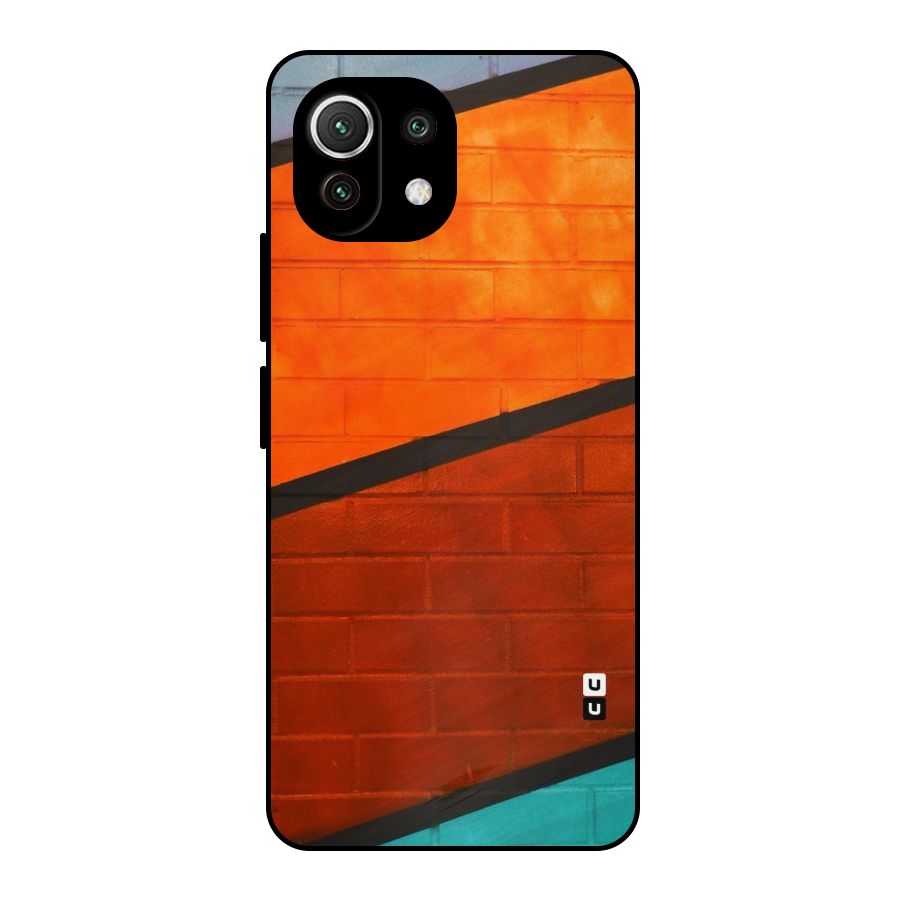 Wall Diagonal Stripes Metal Back Case for Mi 11 Lite NE 5G