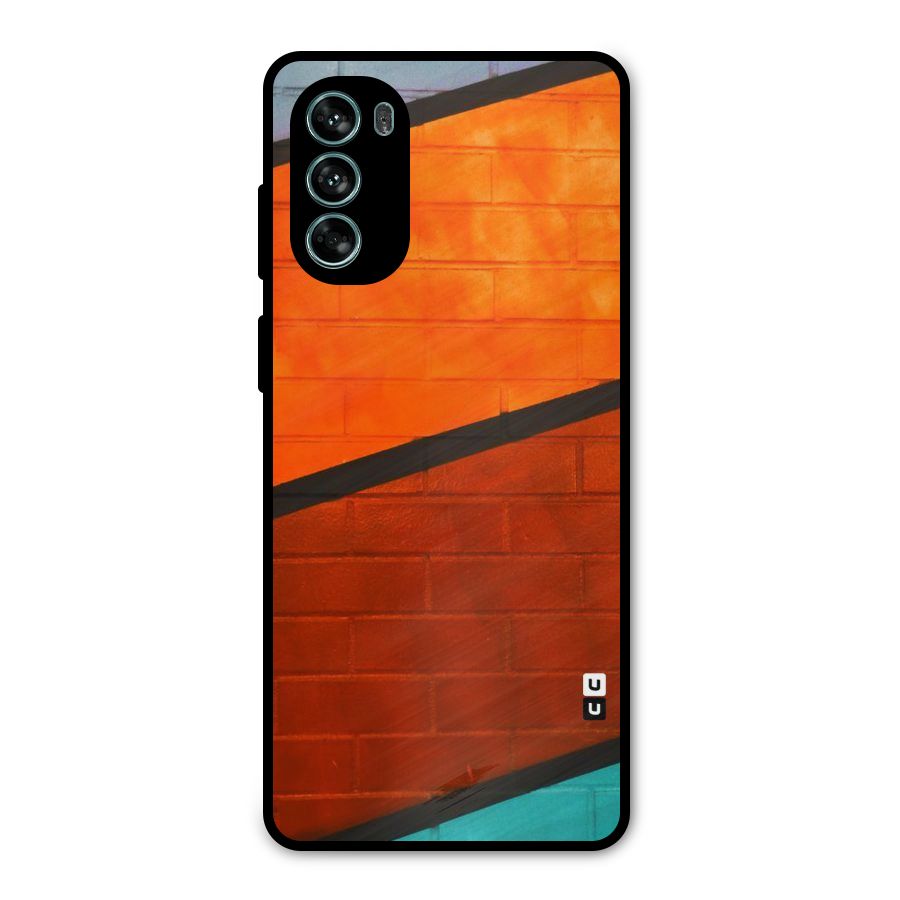 Wall Diagonal Stripes Metal Back Case for Moto G62