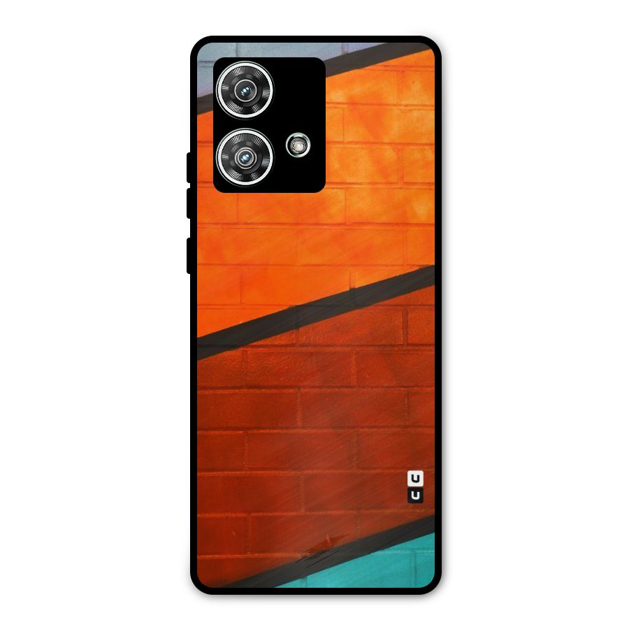 Wall Diagonal Stripes Metal Back Case for Motorola Edge 40 Neo