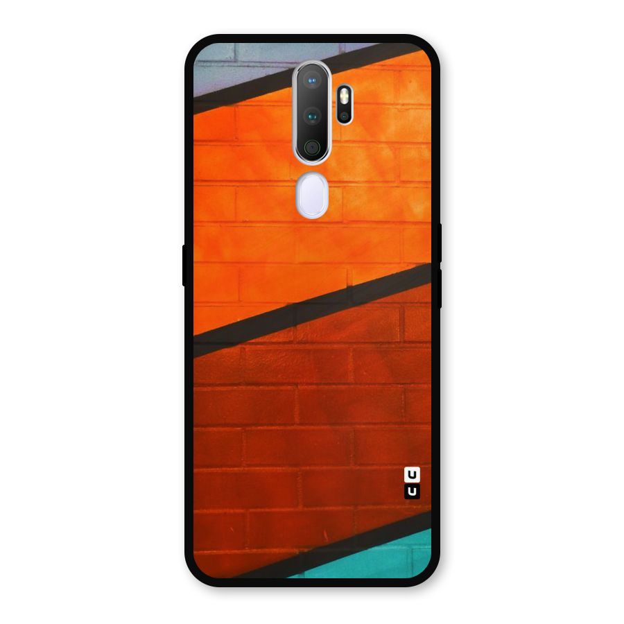 Wall Diagonal Stripes Metal Back Case for Oppo A9 (2020)