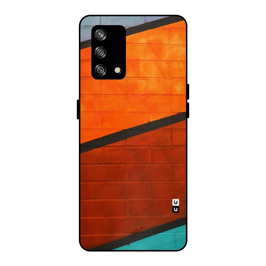 Wall Diagonal Stripes Metal Back Case for Oppo F19