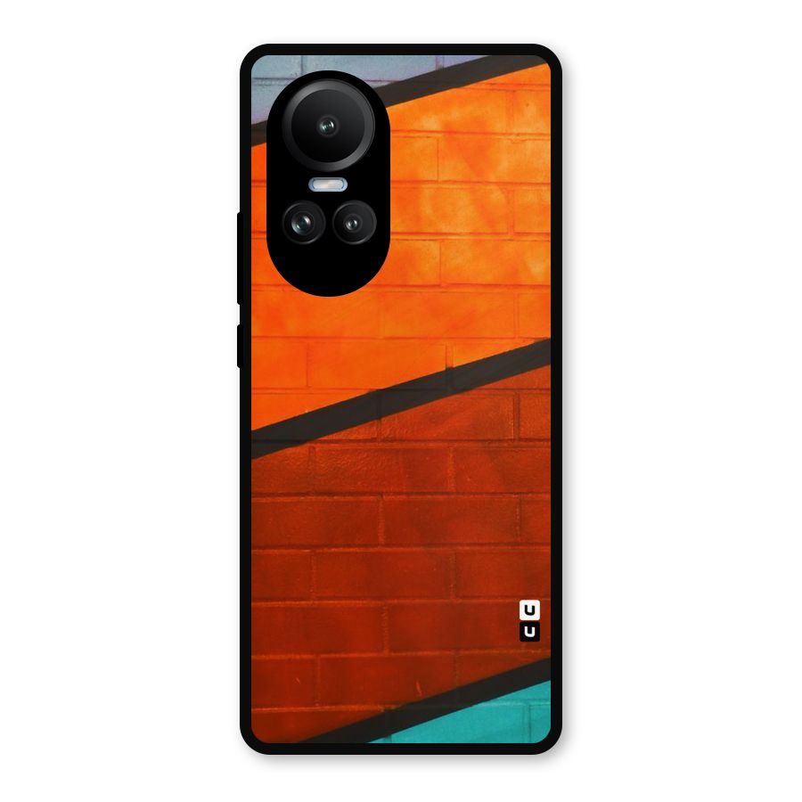 Wall Diagonal Stripes Metal Back Case for Oppo Reno10
