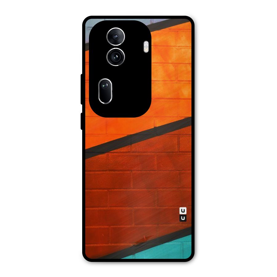 Wall Diagonal Stripes Metal Back Case for Oppo Reno11 Pro 5G