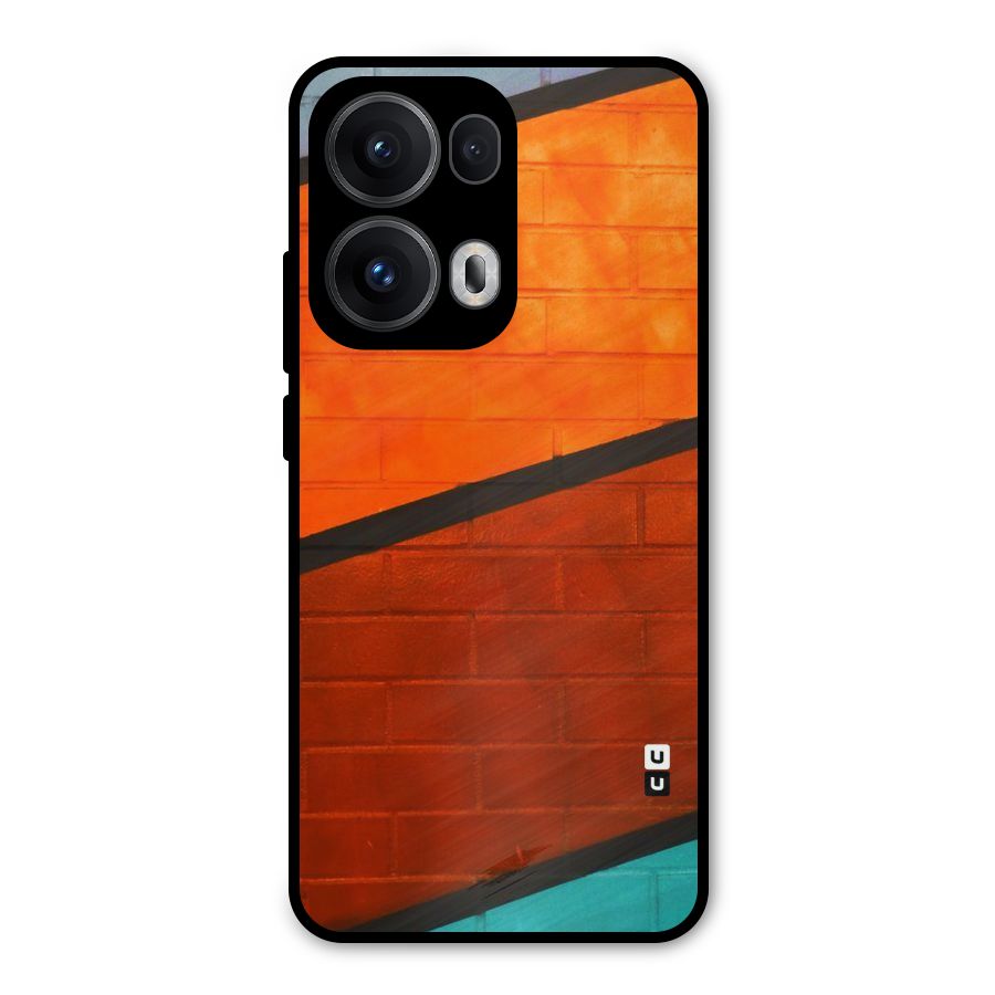 Wall Diagonal Stripes Metal Back Case for Oppo Reno13 Pro