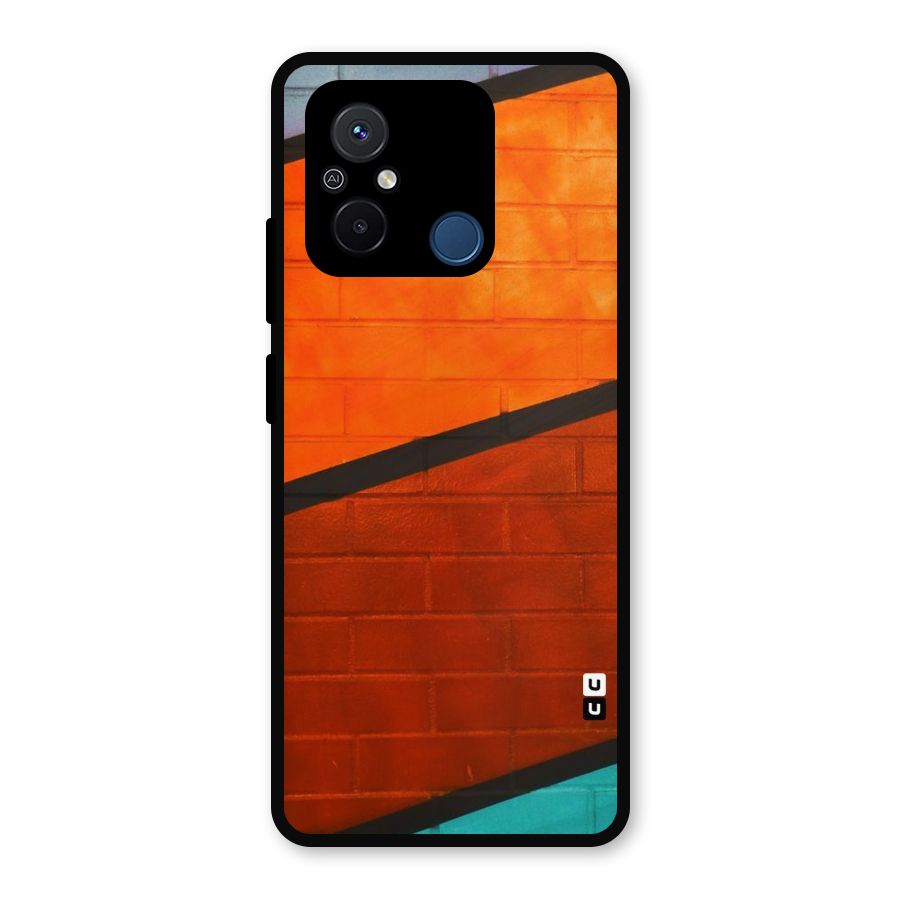 Wall Diagonal Stripes Metal Back Case for Poco C55