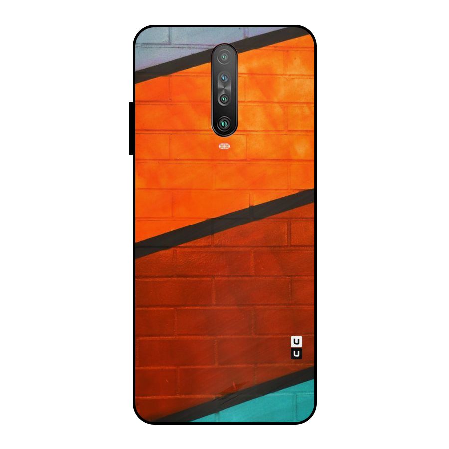 Wall Diagonal Stripes Metal Back Case for Poco X2