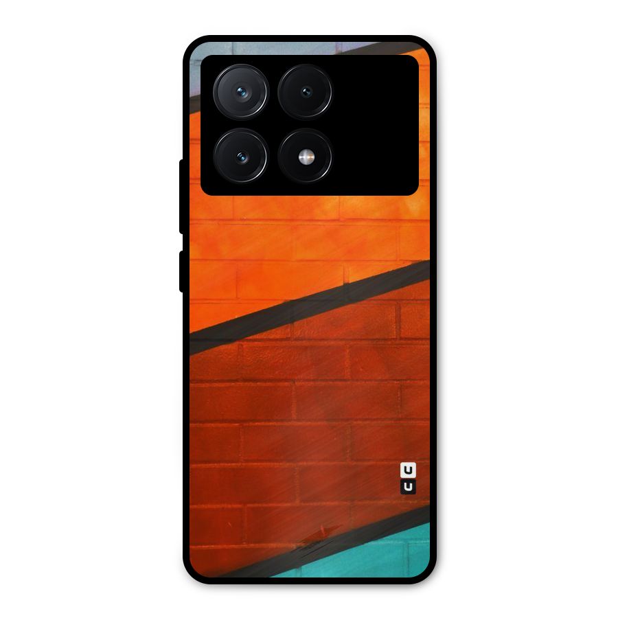 Wall Diagonal Stripes Metal Back Case for Poco X6 Pro