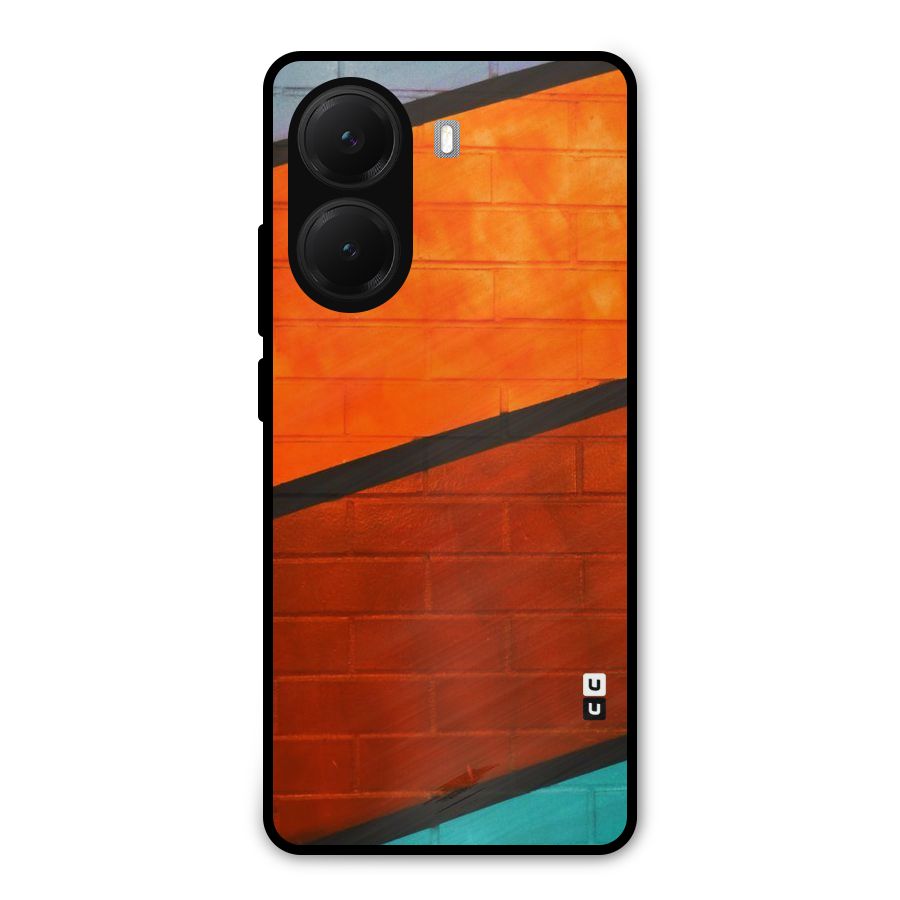 Wall Diagonal Stripes Metal Back Case for Poco X7 Pro