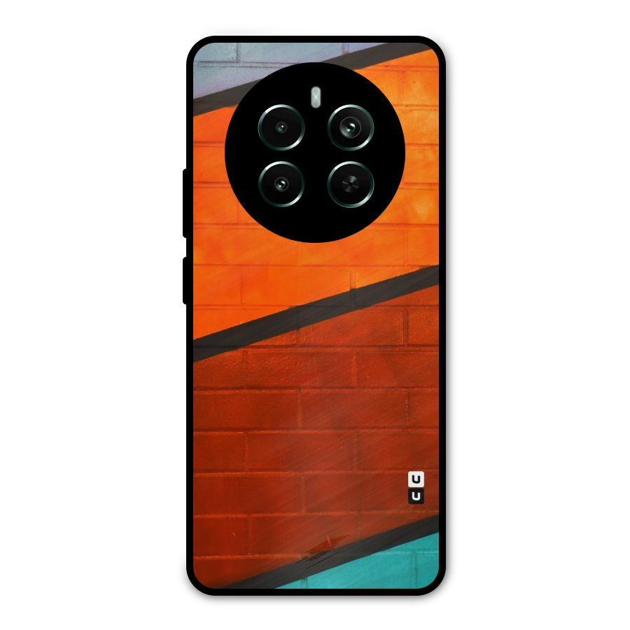 Wall Diagonal Stripes Metal Back Case for Realme 12 Pro Plus