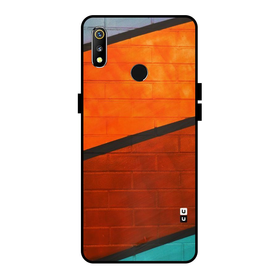 Wall Diagonal Stripes Metal Back Case for Realme 3i
