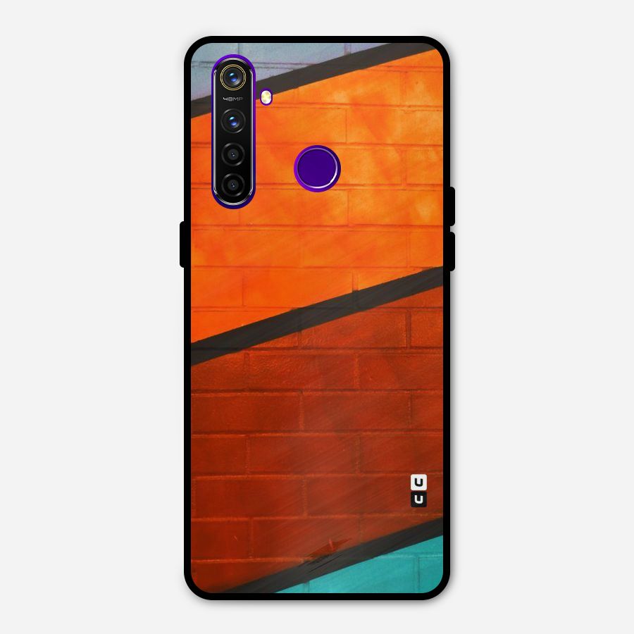 Wall Diagonal Stripes Metal Back Case for Realme 5 Pro