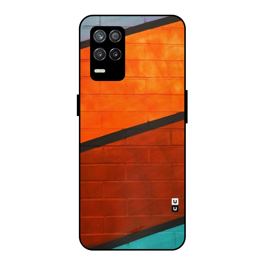 Wall Diagonal Stripes Metal Back Case for Realme 8s 5G
