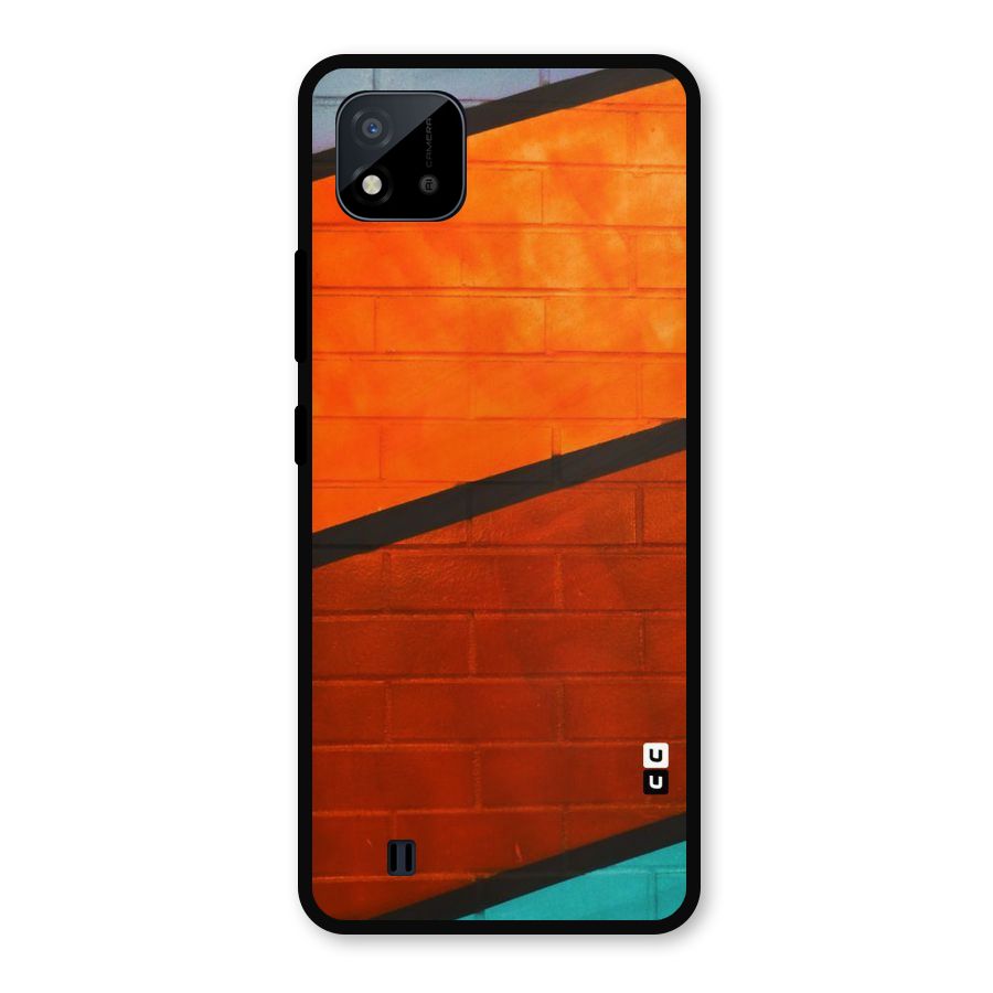 Wall Diagonal Stripes Metal Back Case for Realme C11 2021