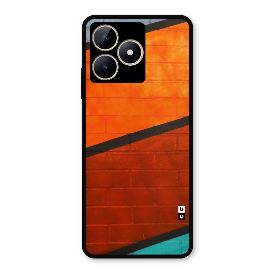 Wall Diagonal Stripes Metal Back Case for Realme C53
