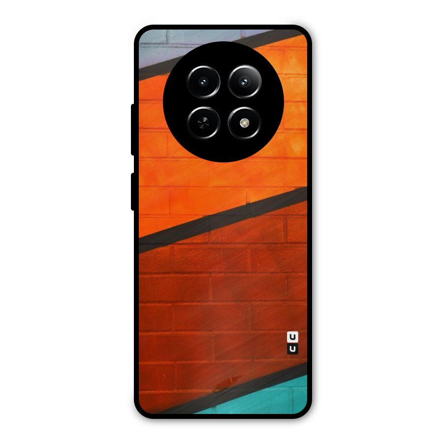 Wall Diagonal Stripes Metal Back Case for Realme Narzo 70x 5G