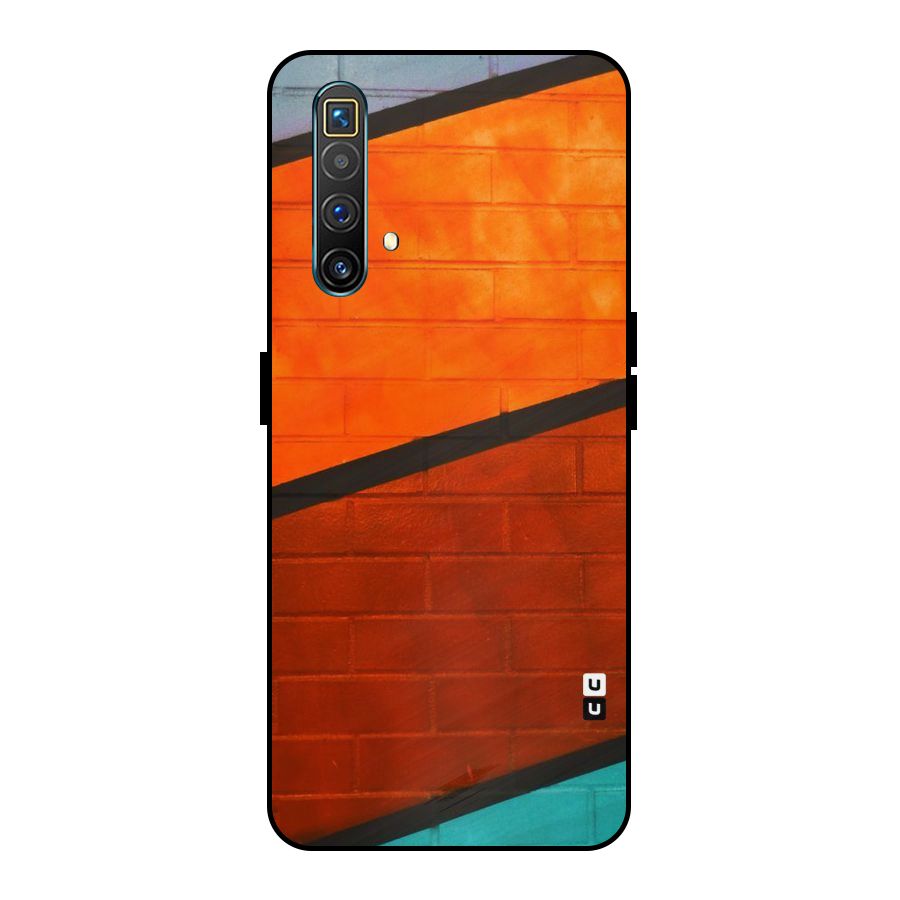 Wall Diagonal Stripes Metal Back Case for Realme X3 SuperZoom