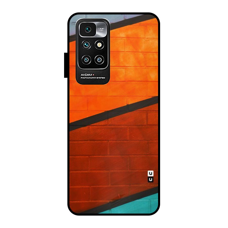 Wall Diagonal Stripes Metal Back Case for Redmi 10 Prime