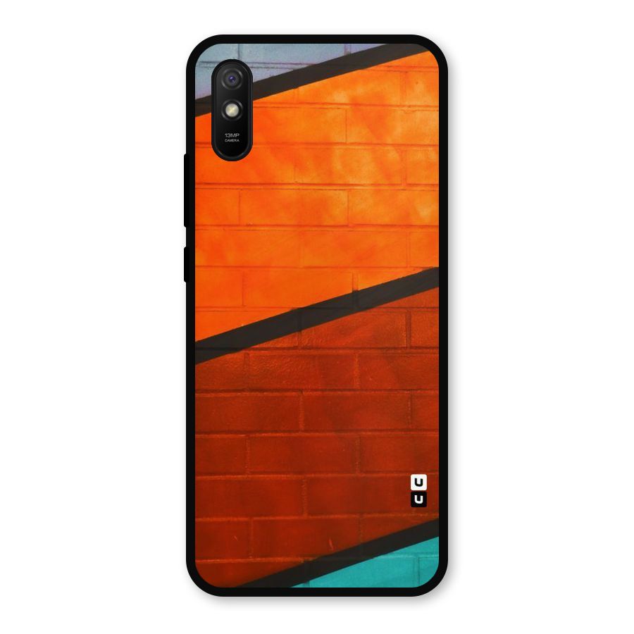 Wall Diagonal Stripes Metal Back Case for Redmi 9a
