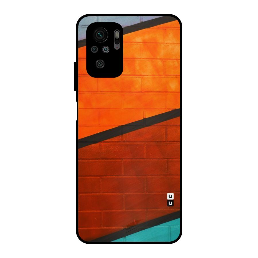 Wall Diagonal Stripes Metal Back Case for Redmi Note 10S