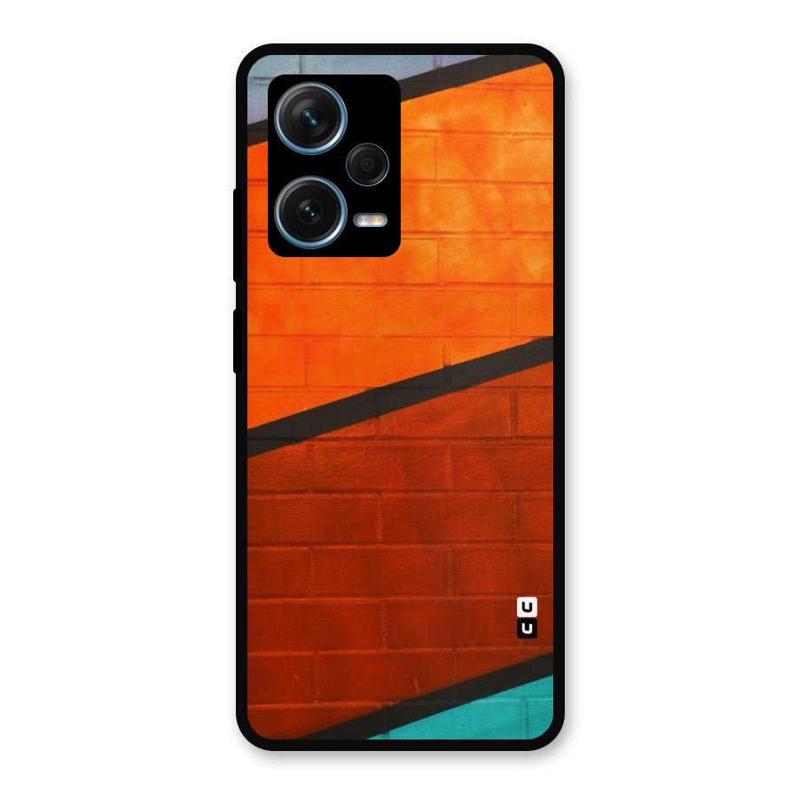 Wall Diagonal Stripes Metal Back Case for Redmi Note 12 Pro Plus 5G