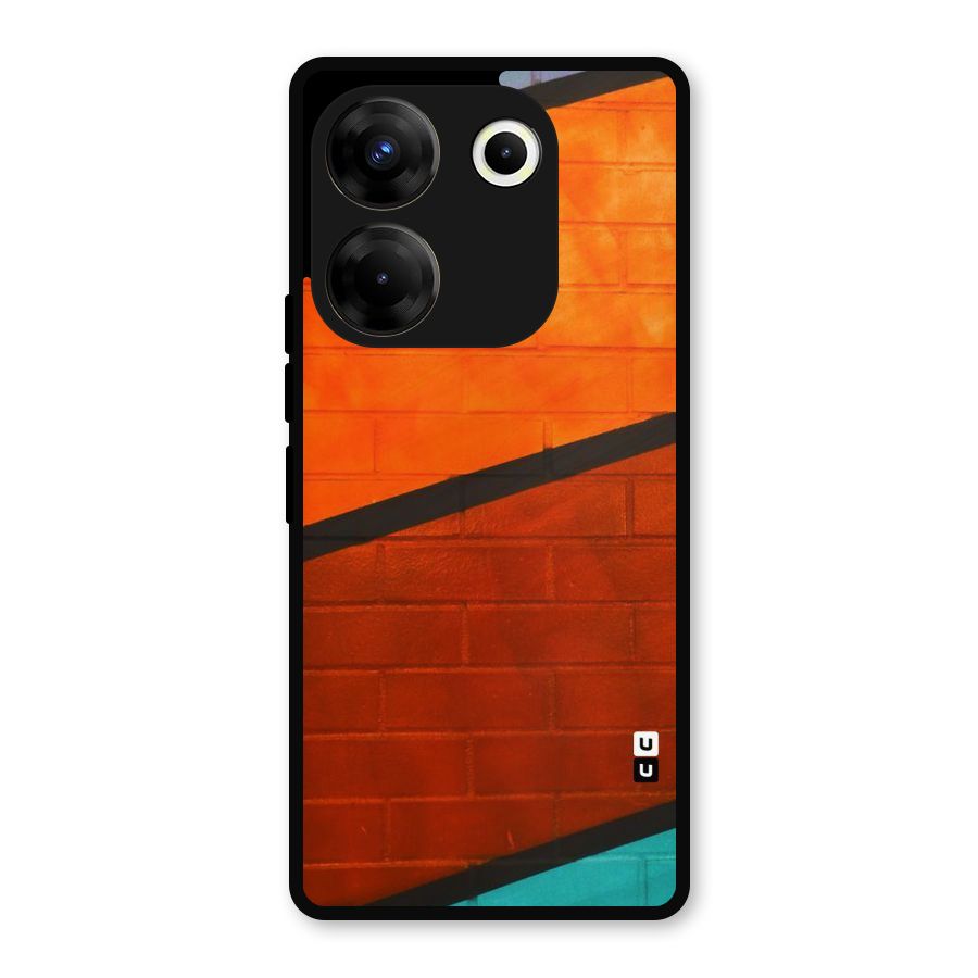 Wall Diagonal Stripes Metal Back Case for Tecno Camon 20 Pro