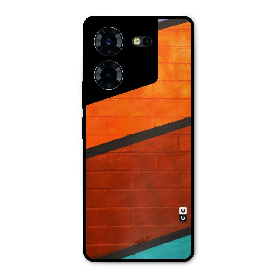 Wall Diagonal Stripes Metal Back Case for Tecno Pova 5 Pro 5G
