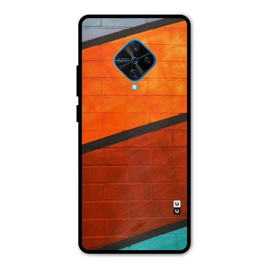 Wall Diagonal Stripes Metal Back Case for Vivo S1 Pro