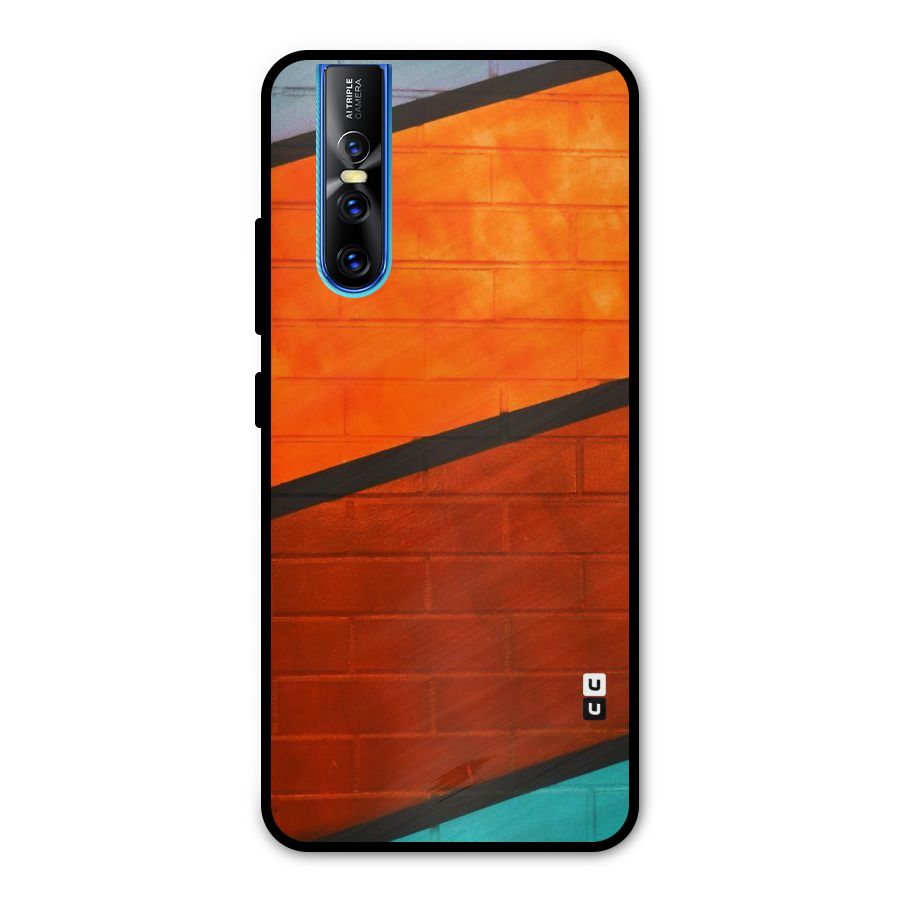 Wall Diagonal Stripes Metal Back Case for Vivo V15 Pro