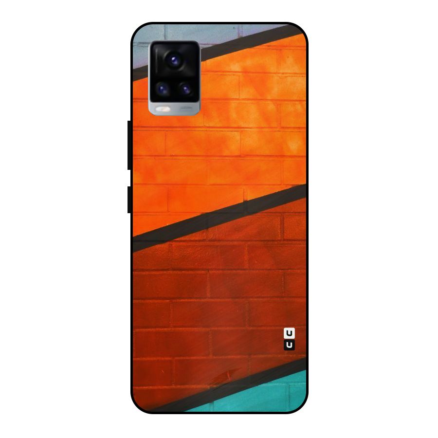 Wall Diagonal Stripes Metal Back Case for Vivo V20
