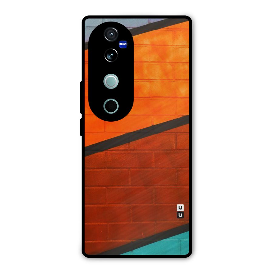 Wall Diagonal Stripes Metal Back Case for Vivo V40