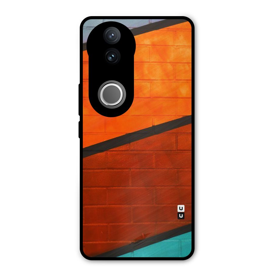 Wall Diagonal Stripes Metal Back Case for Vivo V50e
