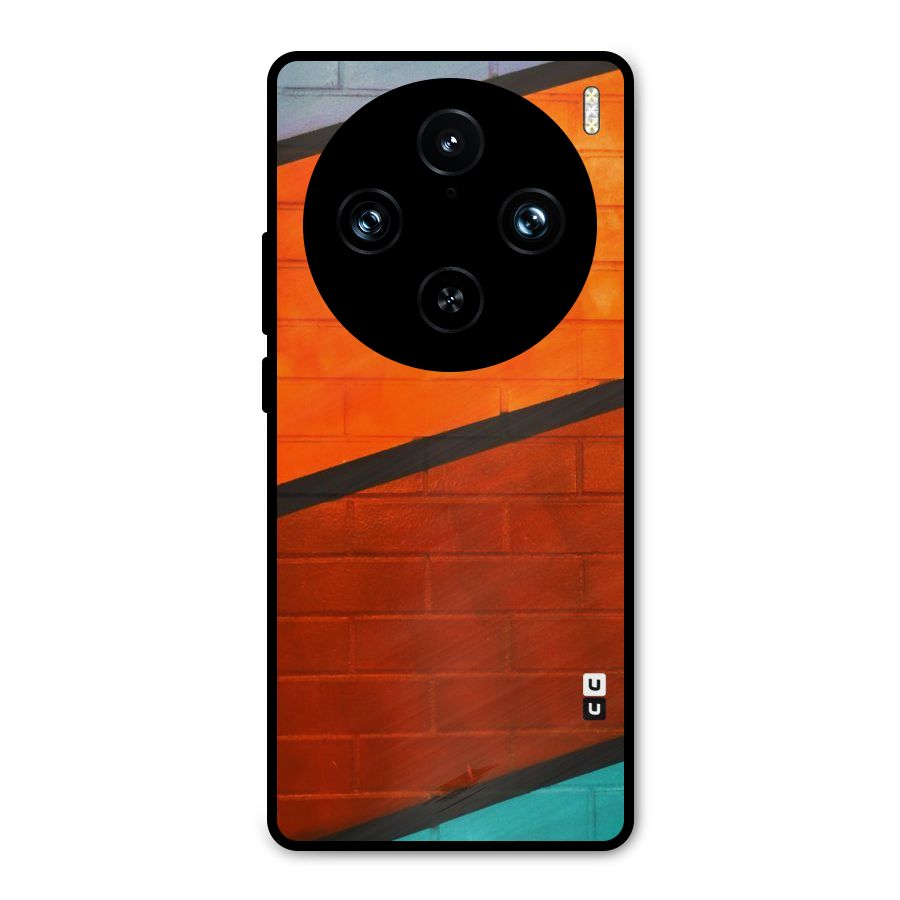 Wall Diagonal Stripes Metal Back Case for Vivo X100 Pro