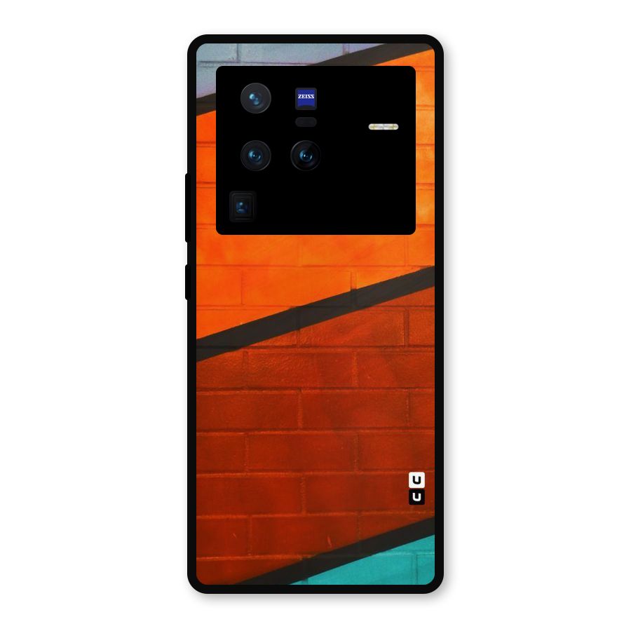 Wall Diagonal Stripes Metal Back Case for Vivo X80 Pro